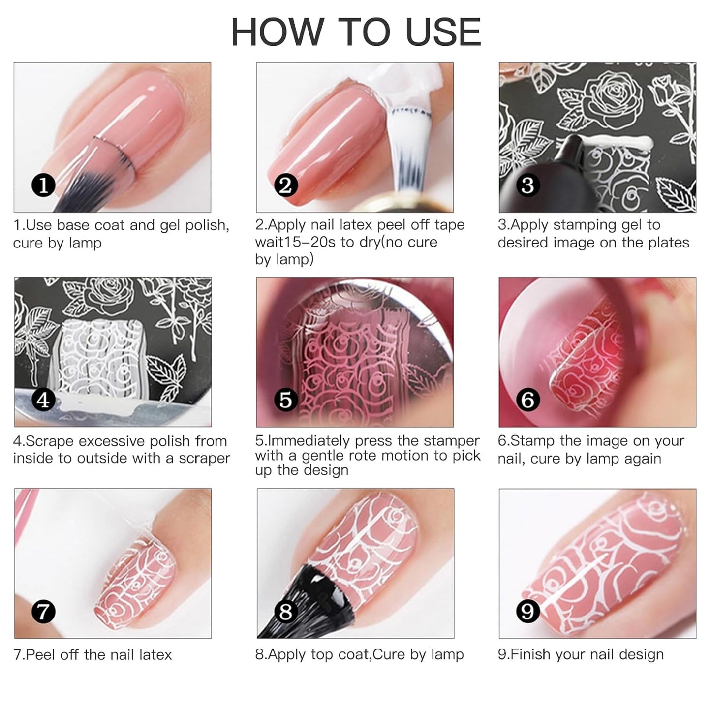 Biutee Nail Stamper Kit Nail Art Stamping Plate Set