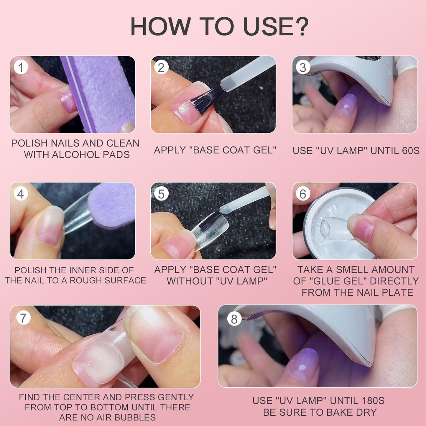 Biutee Solid Nail Tips Gel – Professional Nail Art Glue for Extensions & Artificial Fingernails, 15ml x 2