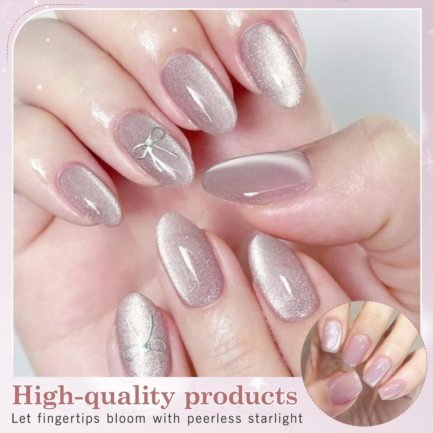 Biutee UV Cat Eye Magnetic Gel Polish – Jelly Pink Mauve 15ml, Soak Off Nail Art Varnish with Magnet