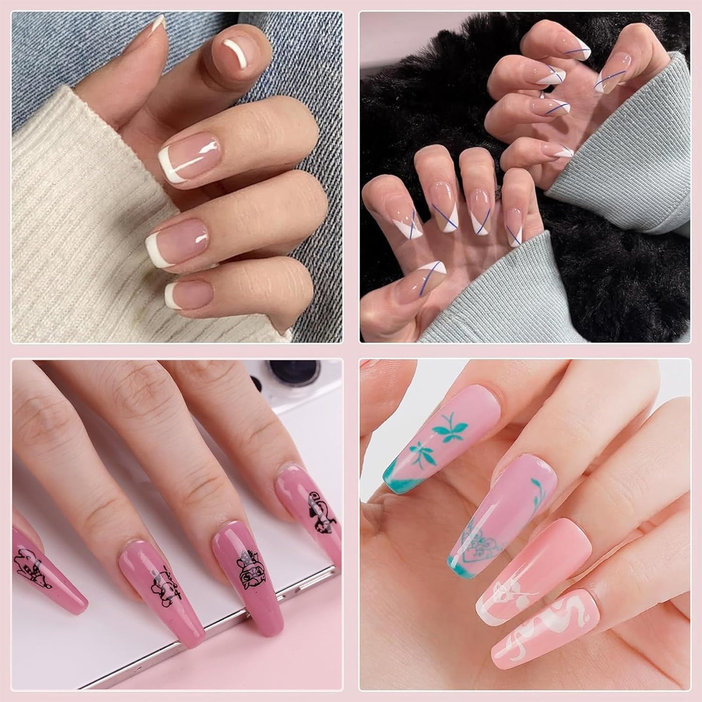 Biutee Fresh Nail Stamping Kit – 10 Plates, Stamper & 8 Colors Gel