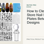 The exact BIUTEE 15-piece nail stamping plate set with its listed stamper, scraper, and storage bag shown without altering the product.
