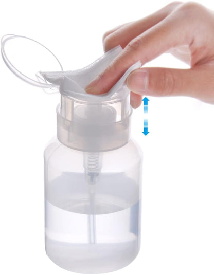 BIUTEE Cleaner Bottle – 200ml Push Down Lockable Pump Dispenser for Nail Polish & Makeup Remover