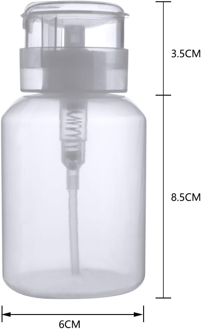 BIUTEE Cleaner Bottle – 200ml Push Down Lockable Pump Dispenser for Nail Polish & Makeup Remover