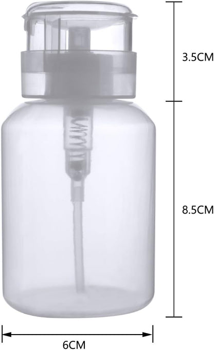 BIUTEE Cleaner Bottle – 200ml Push Down Lockable Pump Dispenser for Nail Polish & Makeup Remover
