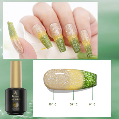 Biutee Reflective Cat Eye Gel Set – 6 Sparkling Aurora Colors for DIY Nails