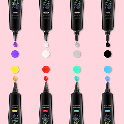 Biutee Nail Stamping Gel Polish Set – 8 Colors UV LED Gel 8ml for Nail Art Plates