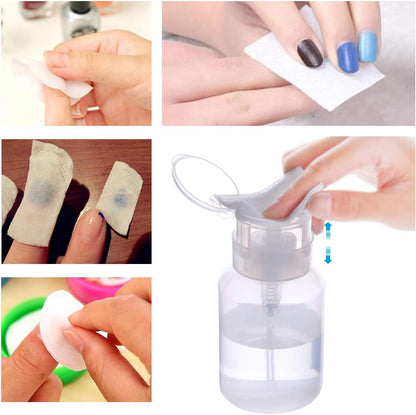 BIUTEE Cleaner Bottle – 200ml Push Down Lockable Pump Dispenser for Nail Polish & Makeup Remover