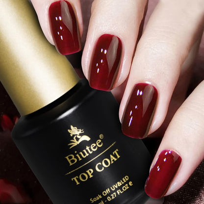 Biutee Base & Top Coat Gel Set (8ml x 2) – UV/LED Compatible for Long-Lasting Manicure