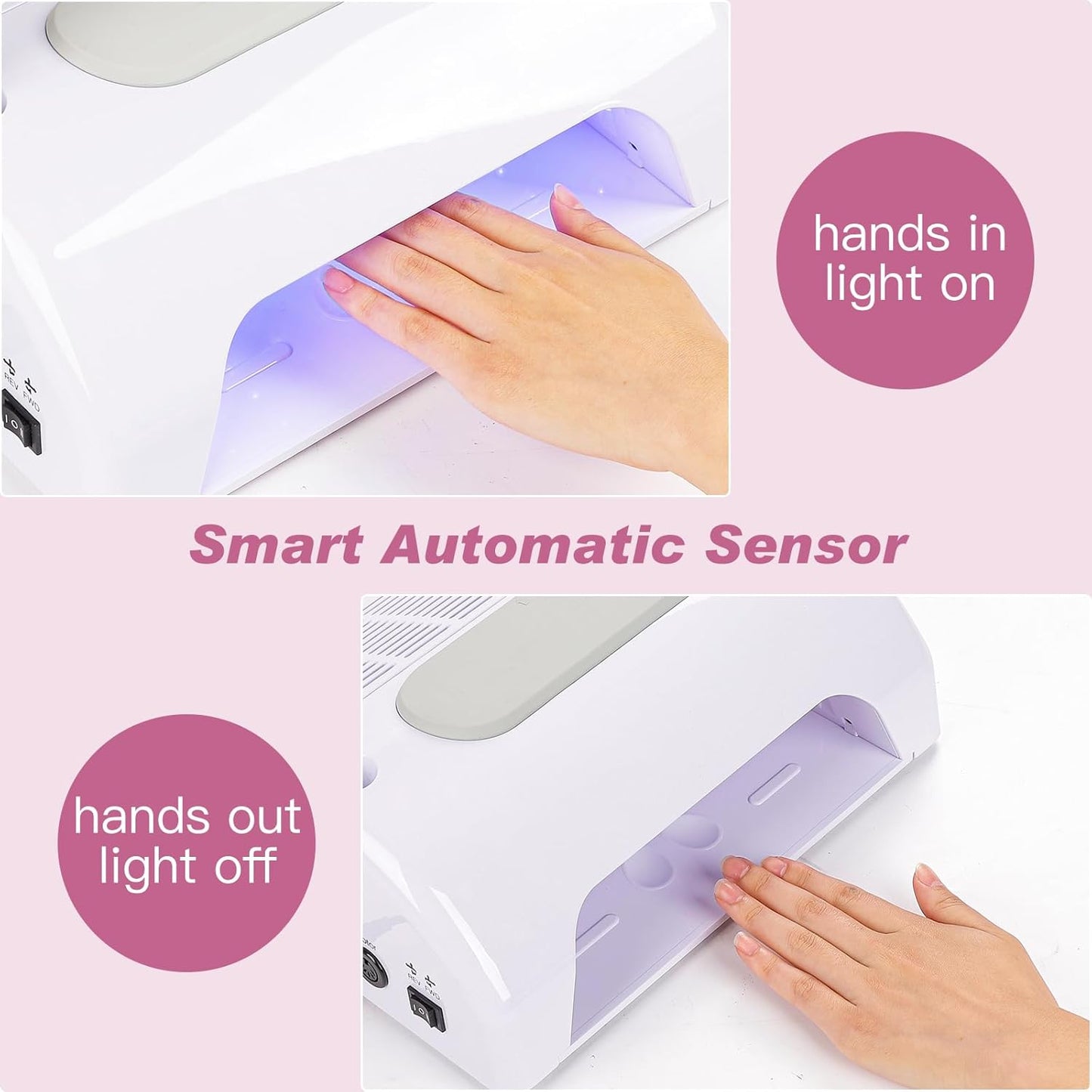 Biutee 5-in-1 Nail Dust Collector & Electric Nail Drill 80W with 48W/96W UV LED Lamp – Professional Nail Art Tool