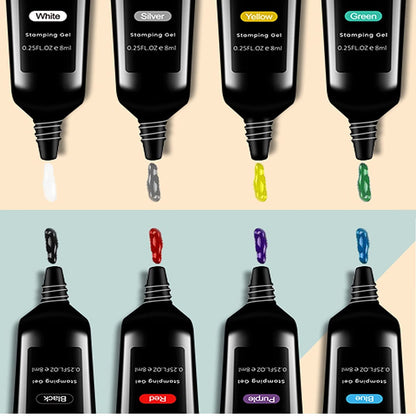 SEISSO Soak-Off Stamping Gel Polish Set – 12 Colors for Nail Art Stamping