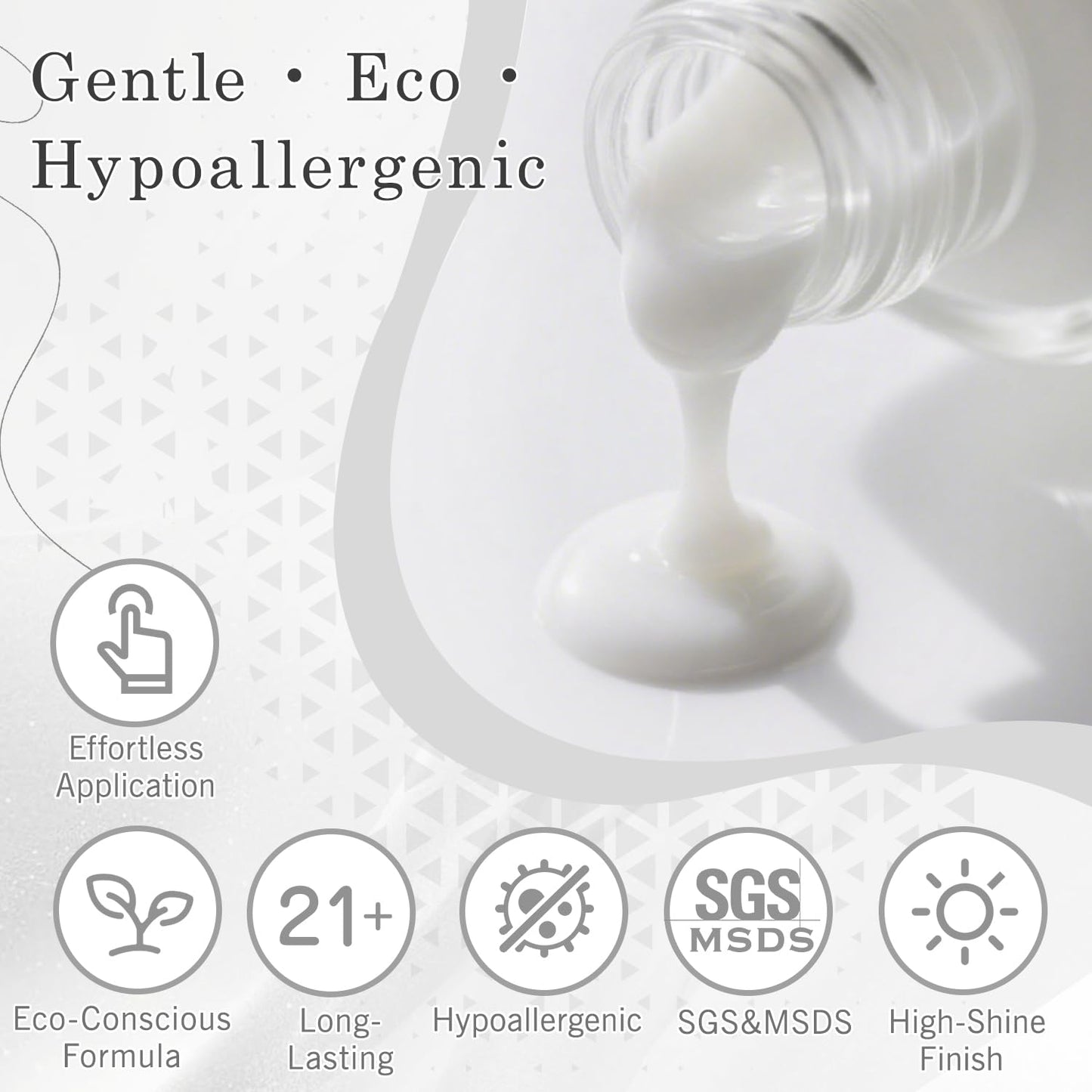 Biutee UV Milky White Jelly Gel Nail Polish – Transparent Soak Off Manicure Varnish 15ml