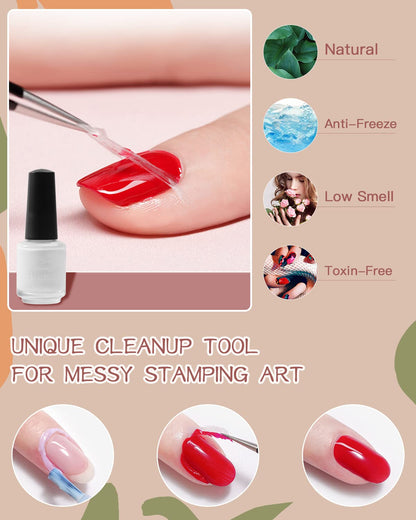 SEISSO Soak-Off Stamping Gel Polish Set – 12 Colors for Nail Art Stamping