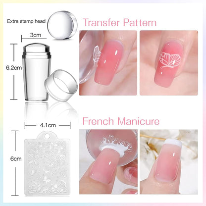 Biutee Nail Stamp Plates 16PCS Nail Stamping Kit 8 Nail Stamping Gel Polish