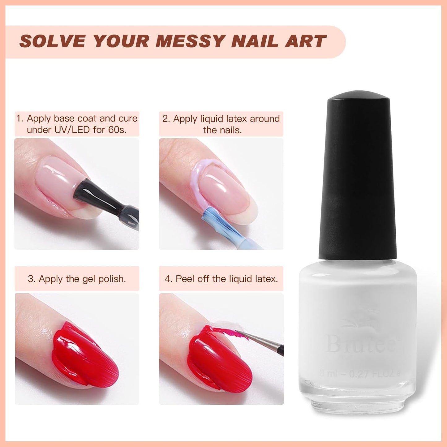 BIUTEE 8 Colors Nail Stamping Polish Gel Kit – Stamper, Templates, Peel Off Tape, Top Coat & Scraper for DIY Nail Art Design