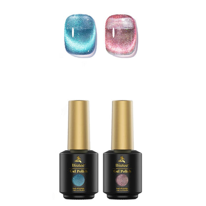 Biutee Cat Eyes Magnetic Gel – Holographic Soak Off Nail Polish UV/LED with Magnetic Stick for Salon