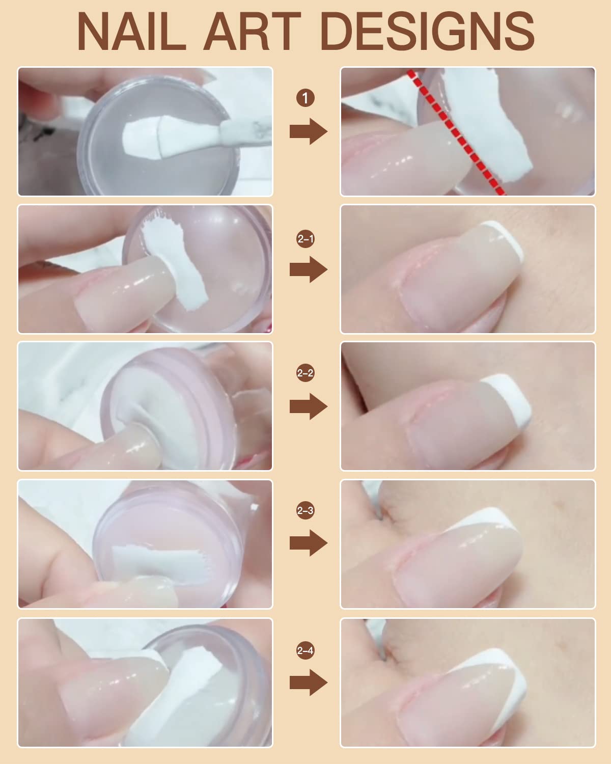 BIUTEE Nail Stamper Kit – 8ml White Gel Polish, Jelly Stamper, Clear Replaceable Head & Scraper