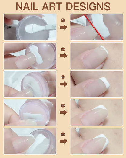 BIUTEE Nail Stamper Kit – 8ml White Gel Polish, Jelly Stamper, Clear Replaceable Head & Scraper