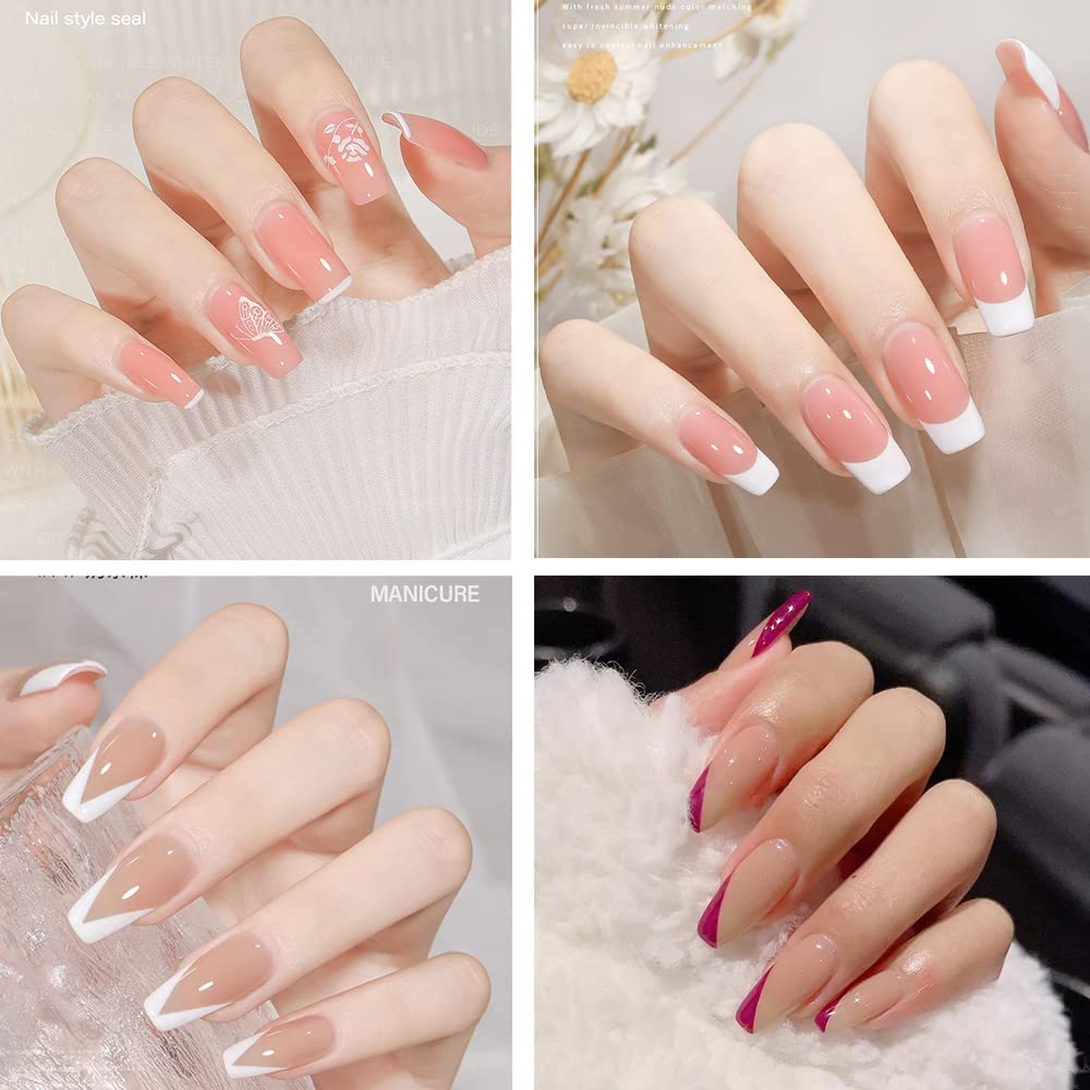 BIUTEE Nail Stamper Kit – 8ml White Gel Polish, Jelly Stamper, Clear Replaceable Head & Scraper