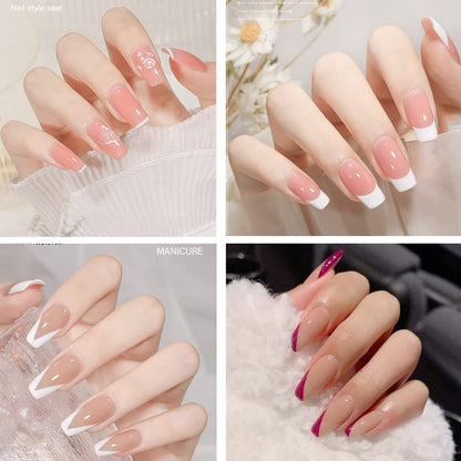 BIUTEE Nail Stamper Kit – 8ml White Gel Polish, Jelly Stamper, Clear Replaceable Head & Scraper