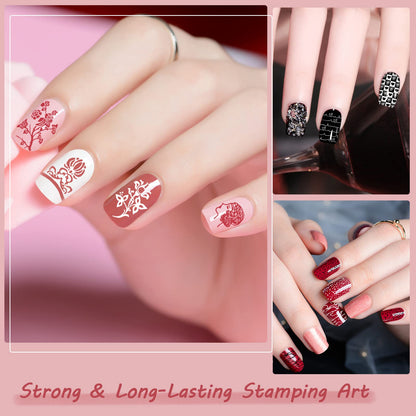 SEISSO Soak-Off Stamping Gel Polish Set – 12 Colors for Nail Art Stamping
