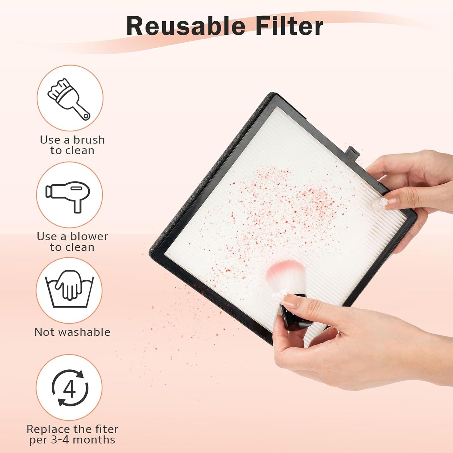 BIUTEE Nail Dust Collector 60W–Adjustable Vacuum Cleaner for Acrylic & Gel Nails