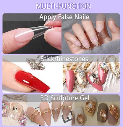 BIUTEE Solid Nail Tips Gel Nail Art Gel Paint Solid Patch Glue (5 g x 2)