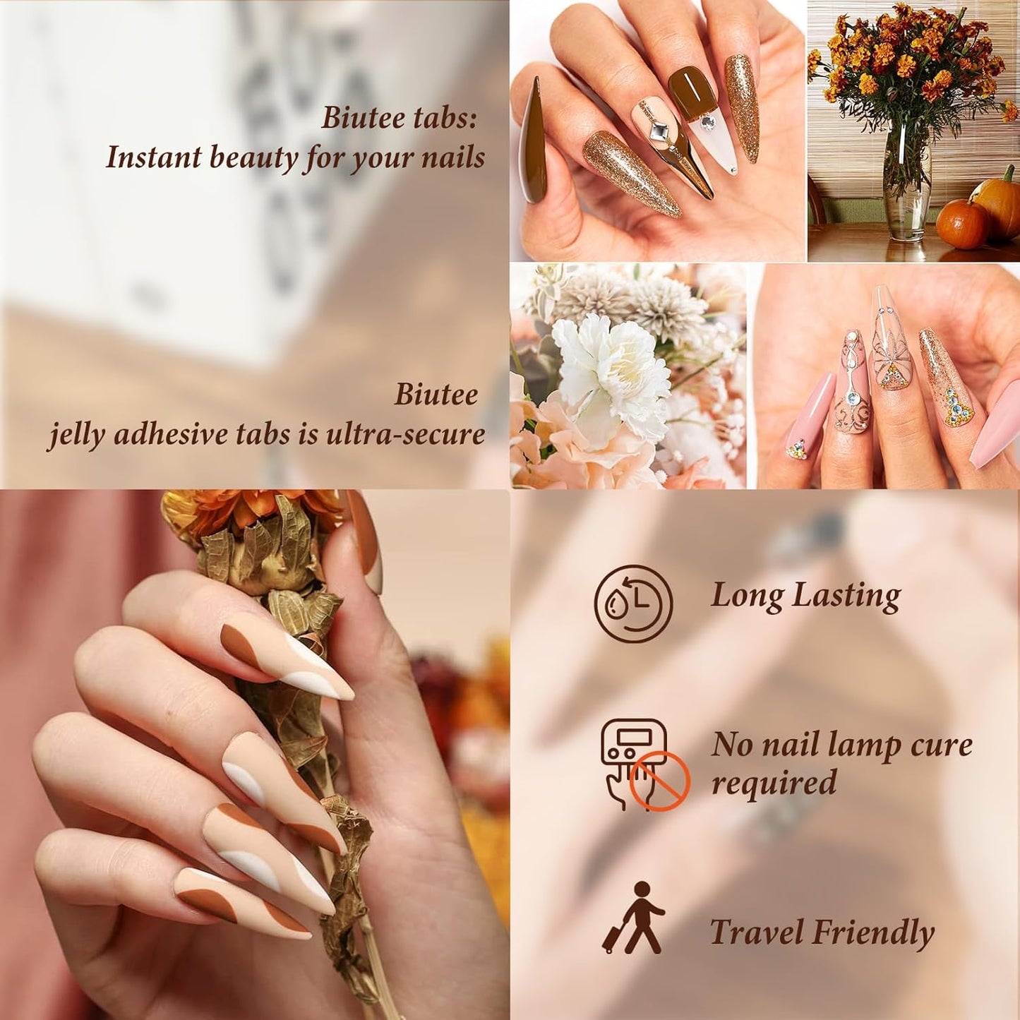 BIUTEE Nail Glue Stickers – 240/720 PCS Press On Tabs for Press On Nails