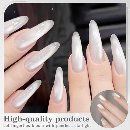 Biutee UV Cat Eye Magnetic Gel Polish – White & Silver 15ml