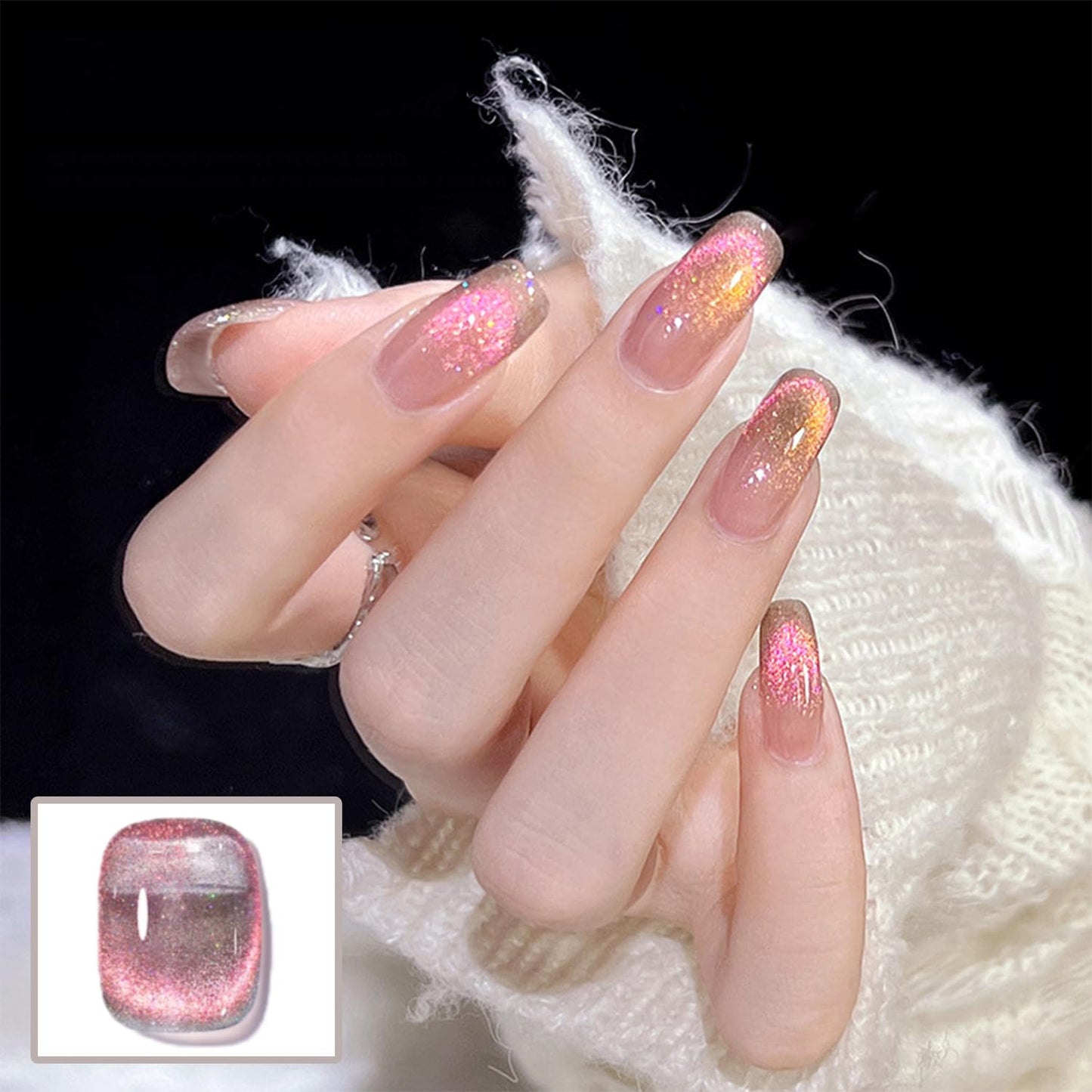 Biutee Cat Eyes Magnetic Gel – Holographic Soak Off Nail Polish UV/LED with Magnetic Stick for Salon