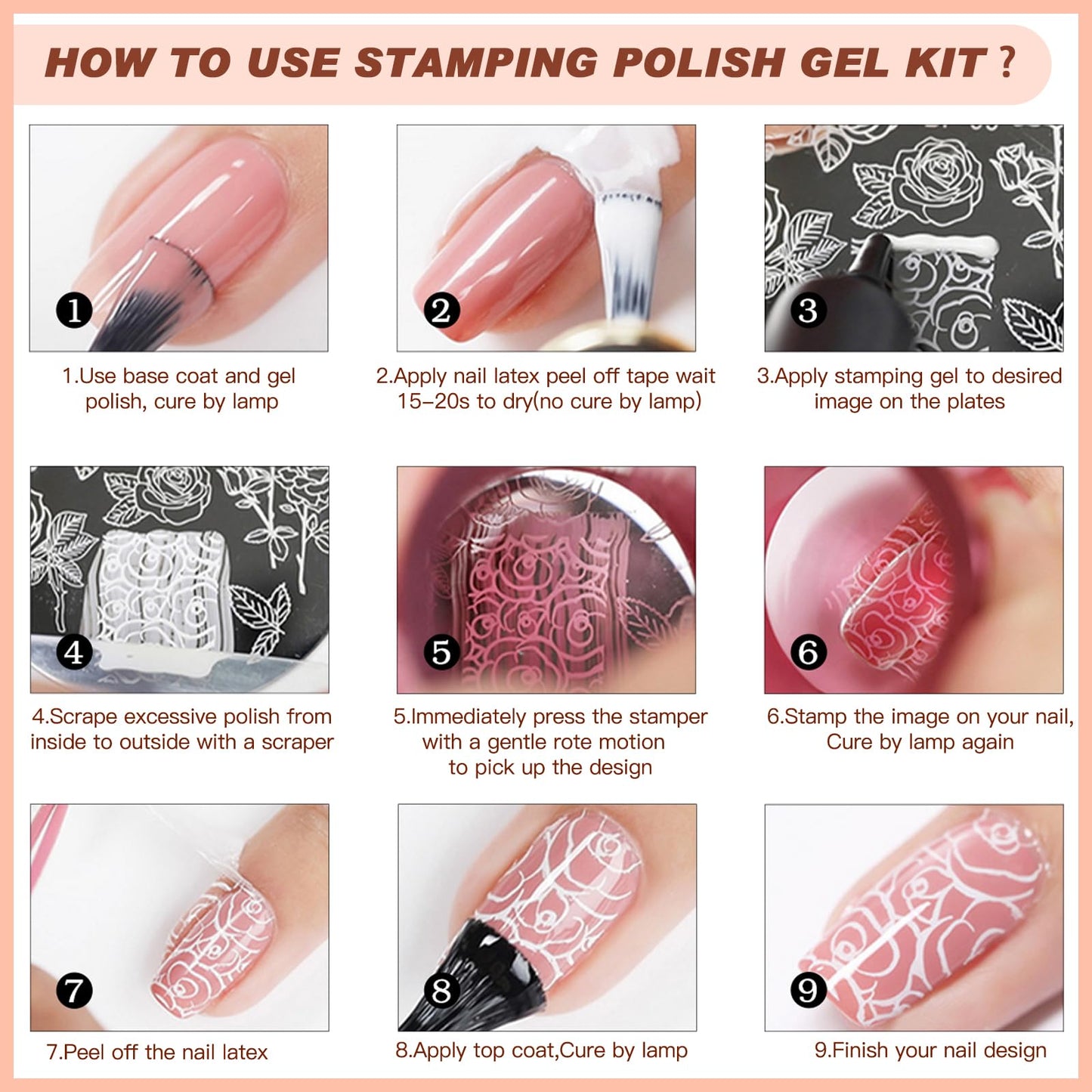 SEISSO Soak-Off Stamping Gel Polish Set – 12 Colors for Nail Art Stamping