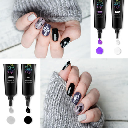 SEISSO Soak-Off Stamping Gel Polish Set – 12 Colors for Nail Art Stamping