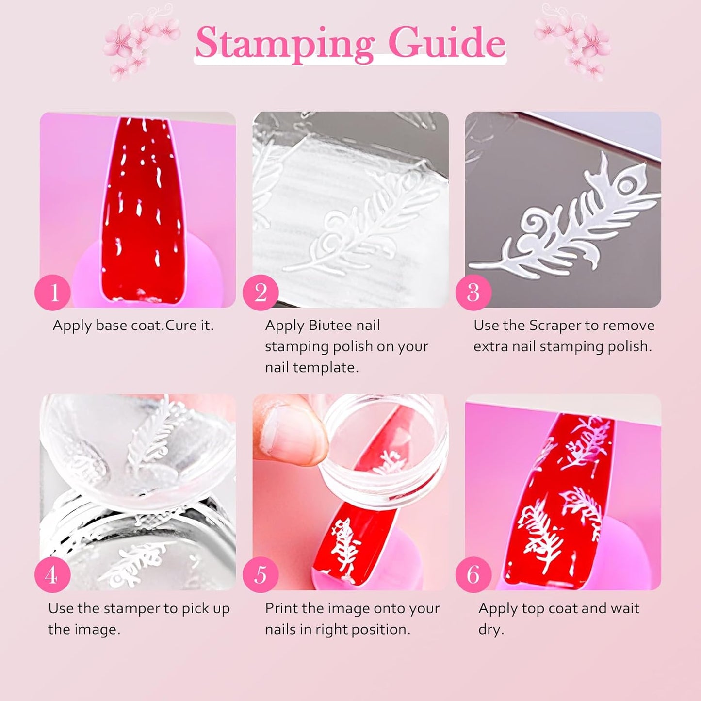 Biutee Nail Stamping Polish 12 Colors 6ML for Stamping Plates Air Dry With Gift Box