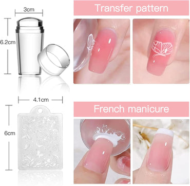 Biutee Nail Stamping Kit – 10 Plates & 8 Gel Polish, French & Halloween Designs