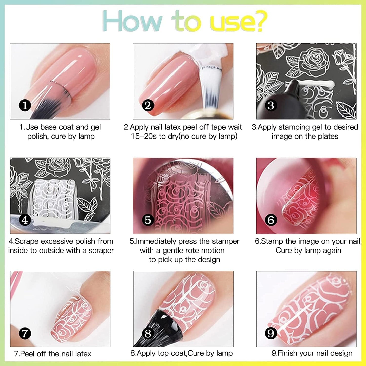 Biutee 4PCS Nail Stamping Plates Set for DIY Manicure