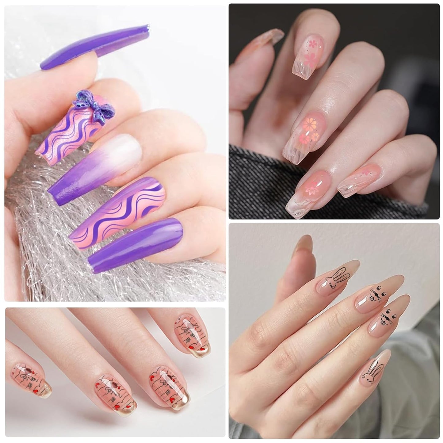 BIUTEE Nail Stamping Kit 21 PCS – 8 Gel Colors, 10 Plates, Starry Sky, Flower & Animal Designs