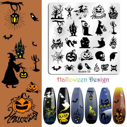 BIUTEE Nail Stamping Plates Set – 15PCS with Stamper, Scraper, Storage Bag & Holiday Designs