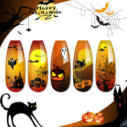 BIUTEE Nail Stamping Kit 21 PCS – 8 Gel Colors, 10 Plates, Starry Sky, Flower & Animal Designs