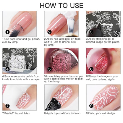 Biutee Nail Stamper Kit Nail Art Stamping Plate Set