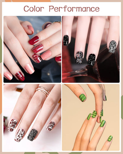 SEISSO Soak-Off Stamping Gel Polish Set – 12 Colors for Nail Art Stamping