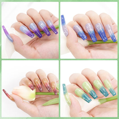 Biutee Reflective Cat Eye Gel Set – 6 Sparkling Aurora Colors for DIY Nails