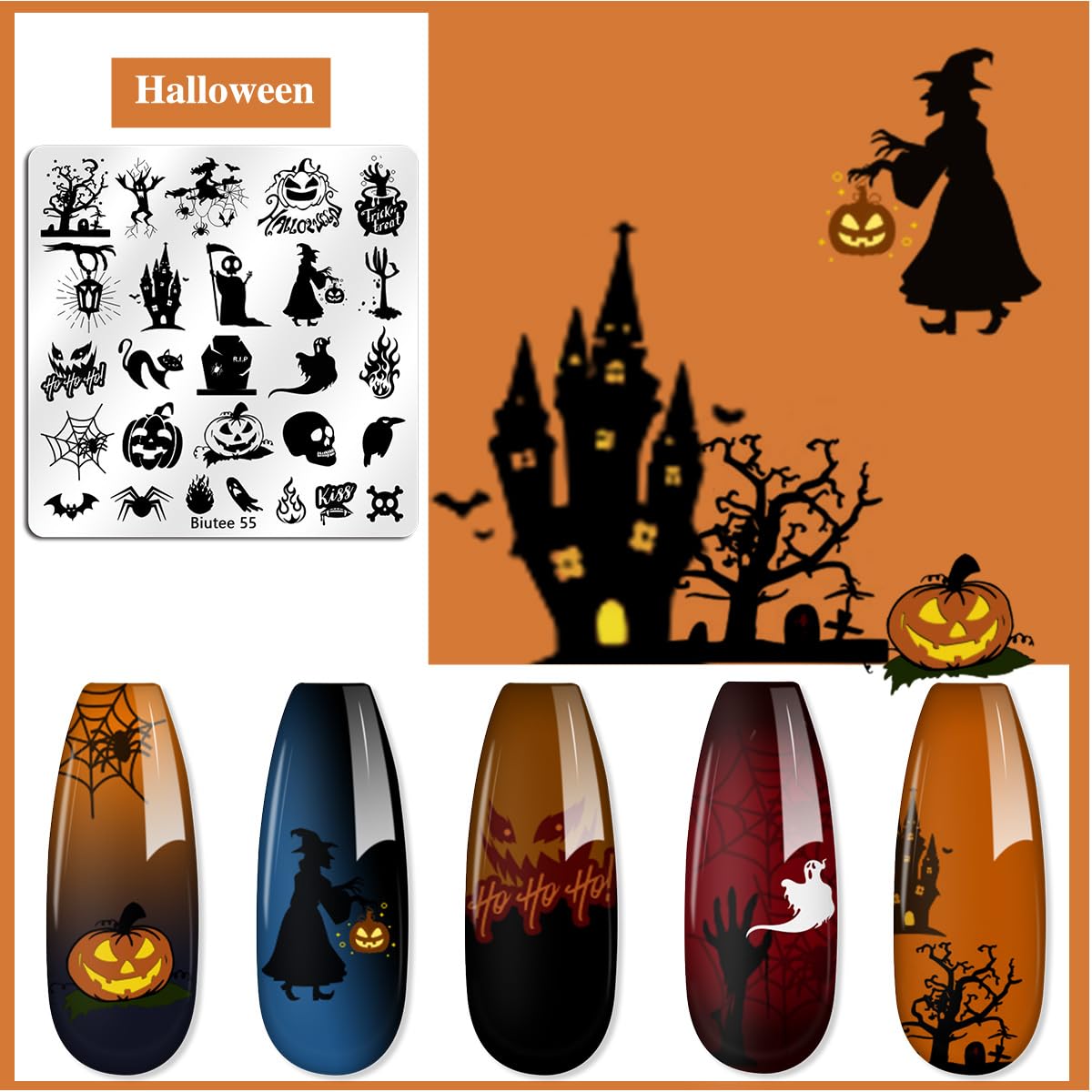 BIUTEE 26 Pieces Nail Stamping Plate Set 15 nail stamping plates 8 stamping nail gels