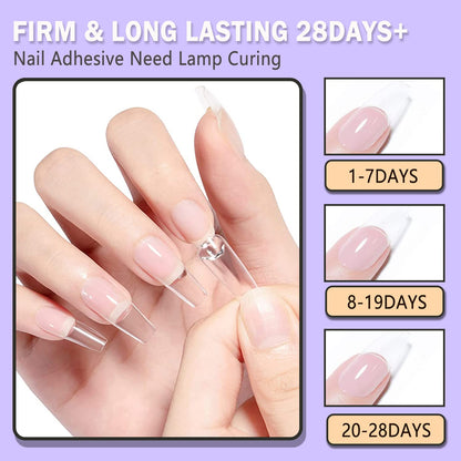 BIUTEE Solid Nail Tips Gel Nail Art Gel Paint Solid Patch Glue (5 g x 2)