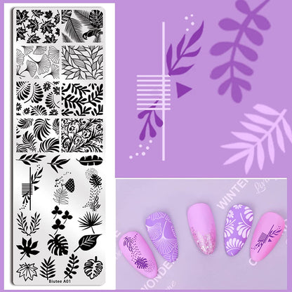BIUITEE Nail Stamping Kit – 15 Mini Plates, Silicone Stamper, Scraper & Storage Bag