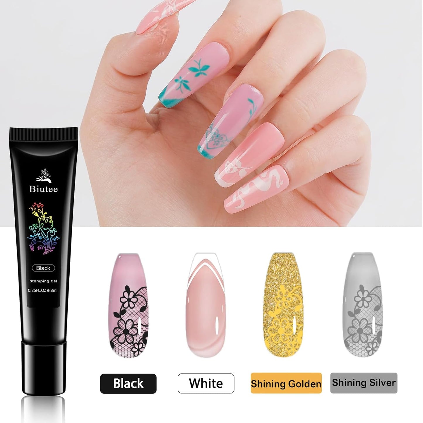 Biutee Nail Stamper Kit Nail Art Stamping Plate Set