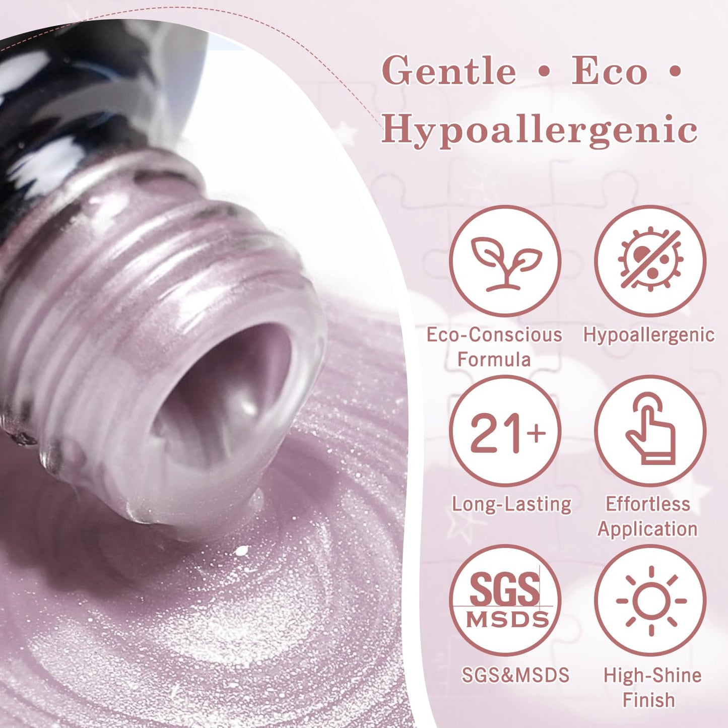 Biutee UV Cat Eye Magnetic Gel Polish – Jelly Pink Mauve 15ml, Soak Off Nail Art Varnish with Magnet