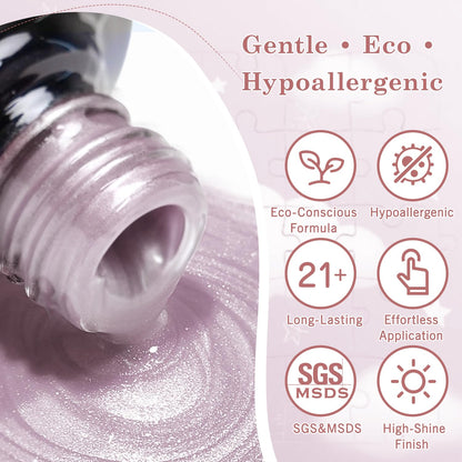 Biutee UV Cat Eye Magnetic Gel Polish – Jelly Pink Mauve 15ml, Soak Off Nail Art Varnish with Magnet