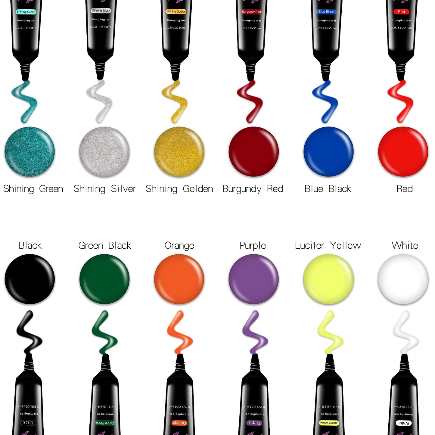 SEISSO Soak-Off Stamping Gel Polish Set – 12 Colors for Nail Art Stamping