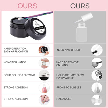 Biutee Solid Nail Tips Gel – Professional Nail Art Glue for Extensions & Artificial Fingernails, 15ml x 2