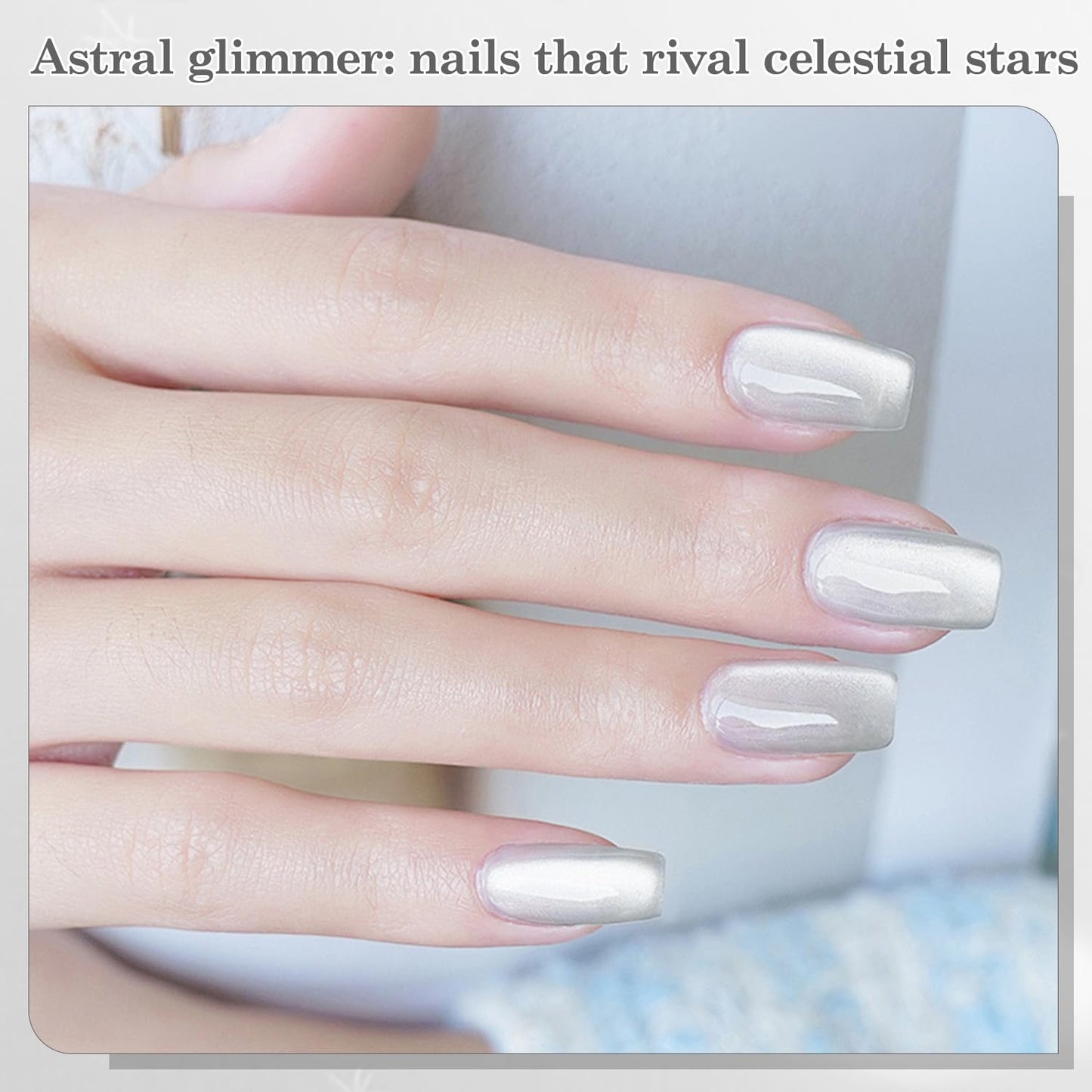 Biutee UV Cat Eye Magnetic Gel Polish – White & Silver 15ml