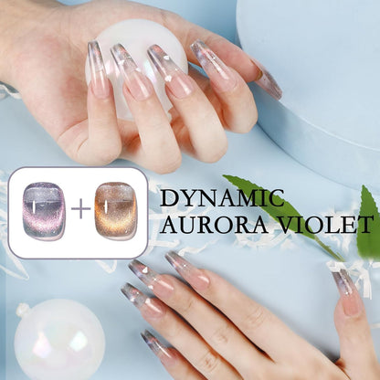 Biutee Reflective Cat Eye Gel Set – 6 Sparkling Aurora Colors for DIY Nails
